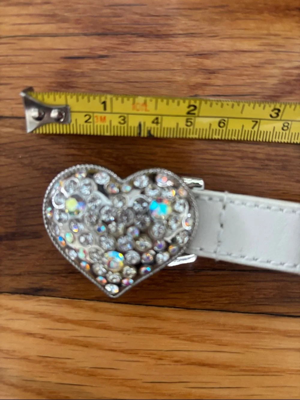 Guess White Leather Belt